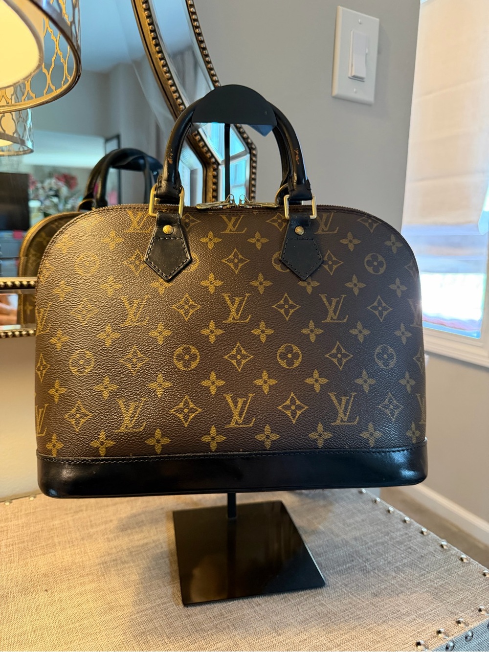 Louis Vuitton EUC Monogram Alma BB Satchel - Brown/Black w COA - Picture 3 of 6